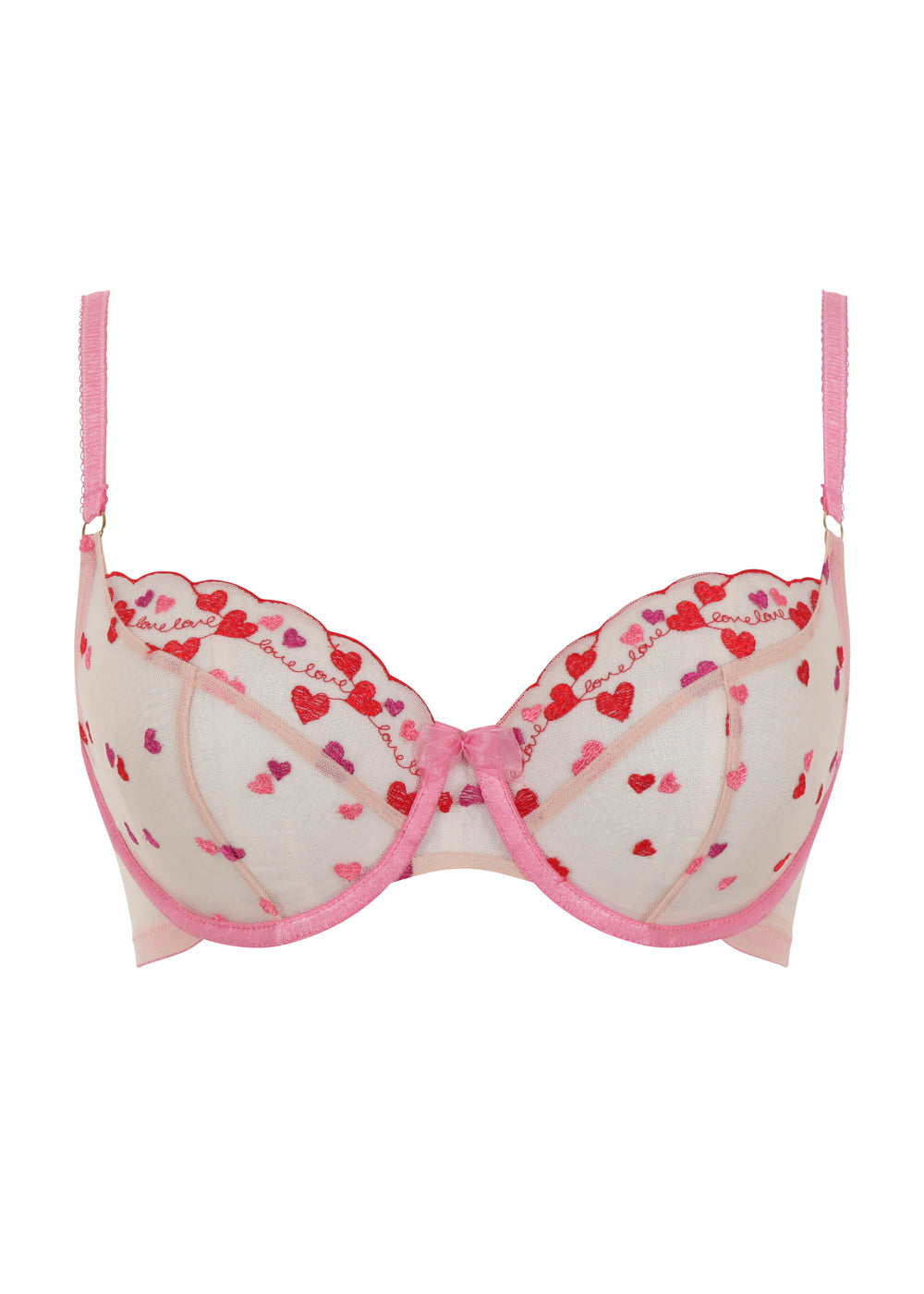 Cleo by Panache Bügel-BH BELLE rosa Tüll Herz Stickerei transparent