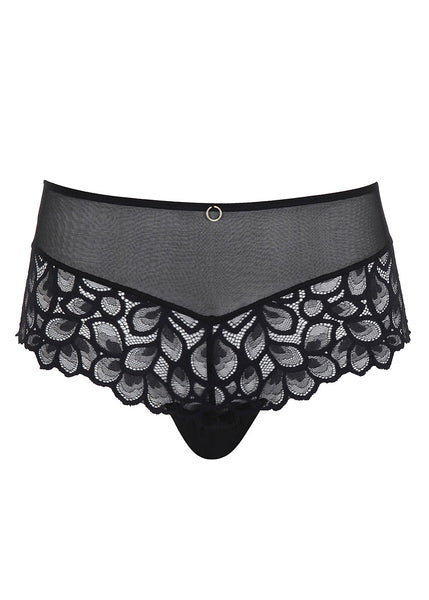 Panache Highwaist Slip ALLURE schwarz Spitze mit Blattmuster