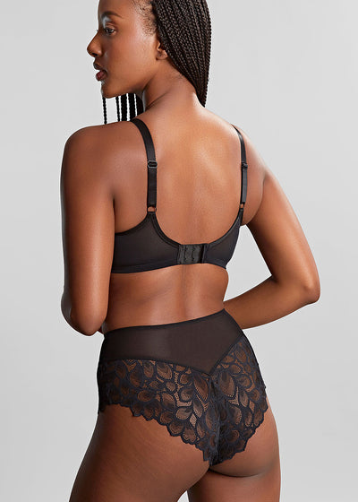 Panache Highwaist Slip ALLURE schwarz Spitze mit Blattmuster