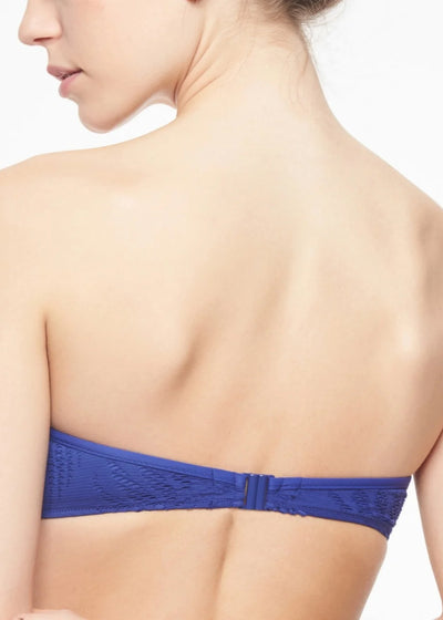 Passionata Bandeau trägerloses Bikinioberteil DREAM indigoblau mit Häkeloptik