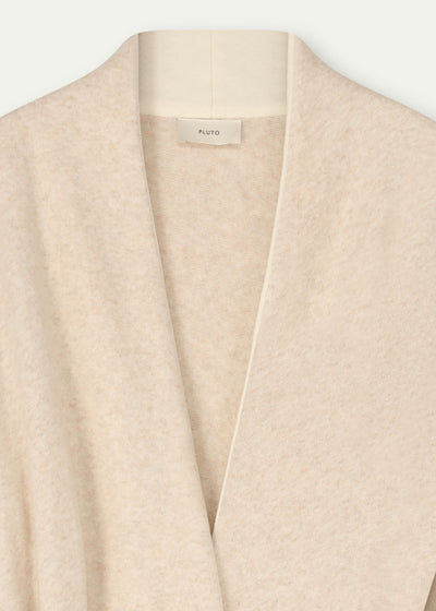 Pluto Hausmantel BELLA beige Jersey Gürtel Seitentaschen