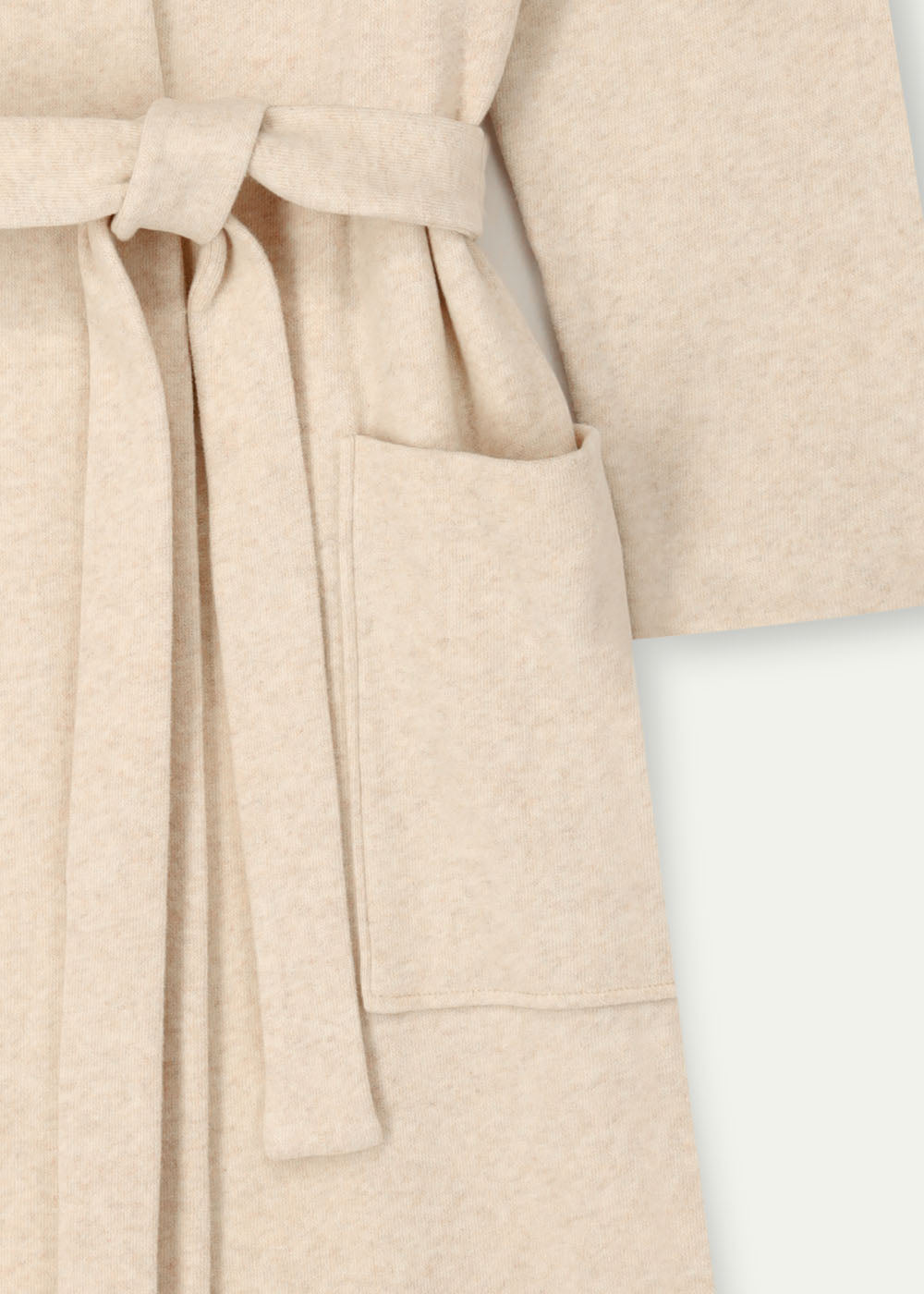 Pluto Hausmantel BELLA beige Jersey Gürtel Seitentaschen