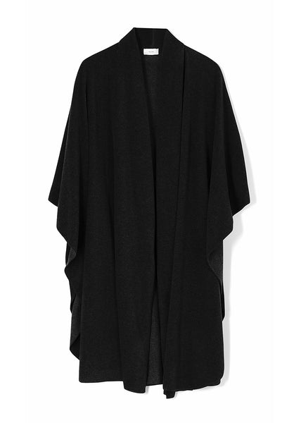 Pluto Poncho ROMEE schwarz aus extraweichem Fleece knielang