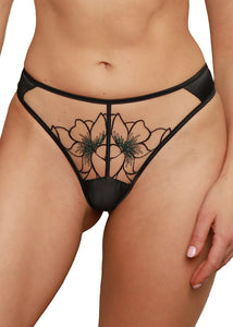 Prelude String DELICATE NIMPH beige-schwarz aus Tüll Spitze Tattoo-Optik