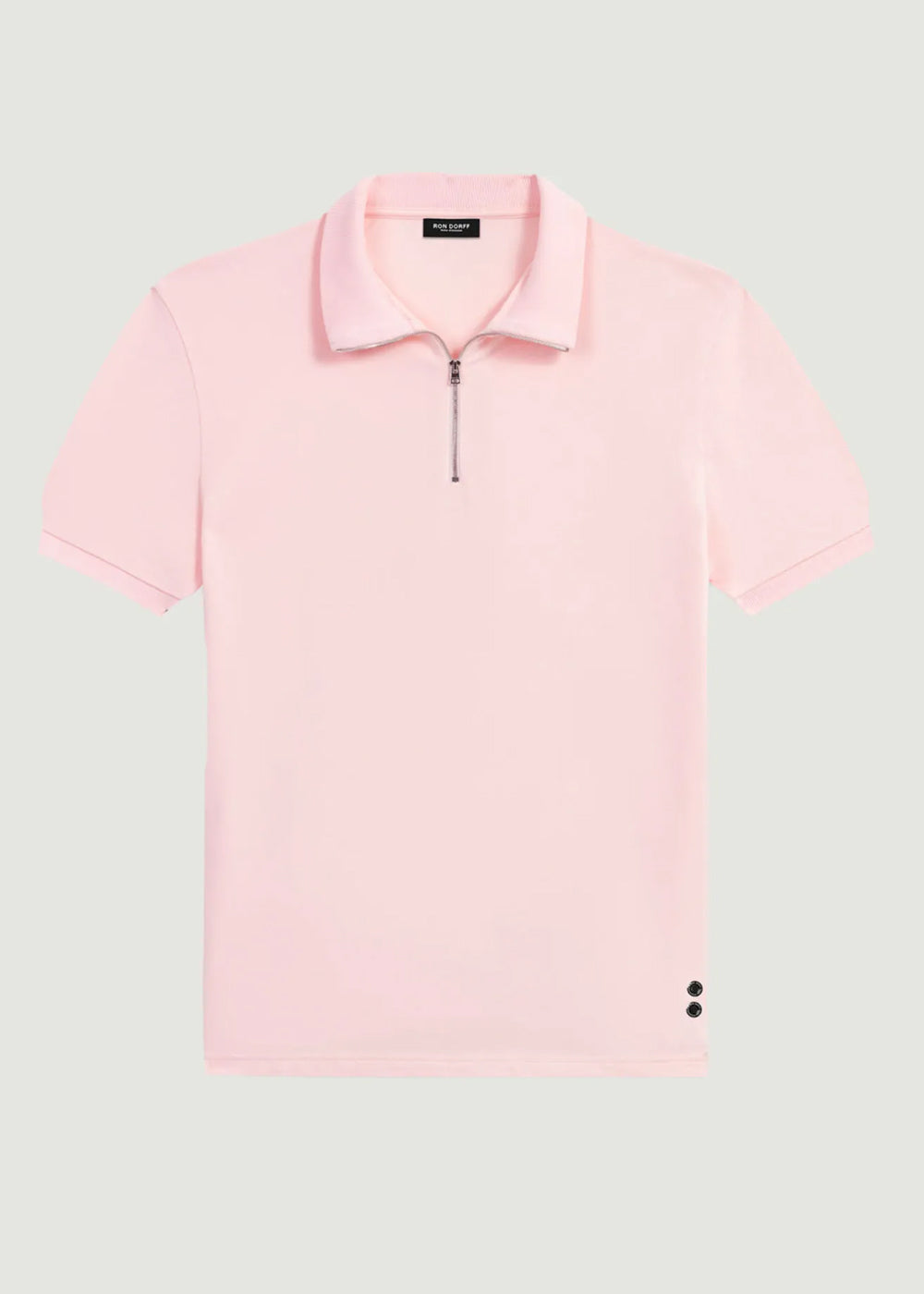 Ron Dorff Polo Shirt COTTON PIQUE RD POLO hellrosa mit silbernem Reißverschluss