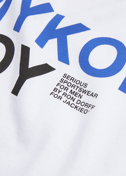 Ron Dorff X JackieO' T-Shirt MYKONOS BOY weiß limitiert schwarz-blauer Print