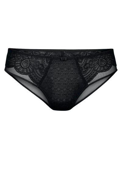 Rosa Faia Shorty-Slip SELMA schwarz aus transparentem Tüll mit orientalischer Spitze