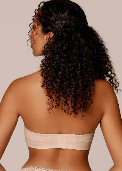 Royal Lounge trägerloser BH ROYAL JOY hautfarben nahtlos ohne Bügel breit mit Spitze