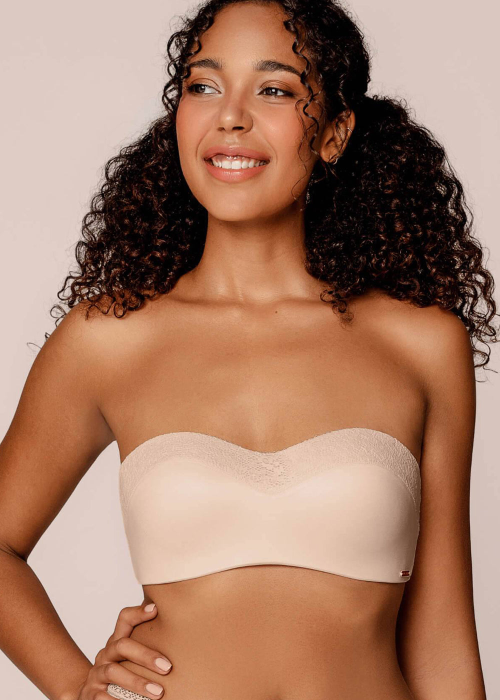 Royal Lounge trägerloser BH ROYAL JOY hautfarben nahtlos ohne Bügel breit mit Spitze