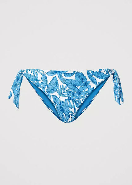 TWIN-SET Binde-Bikinihose PALM GRANADA SKY blau weiß tropischer Pflanzenprint