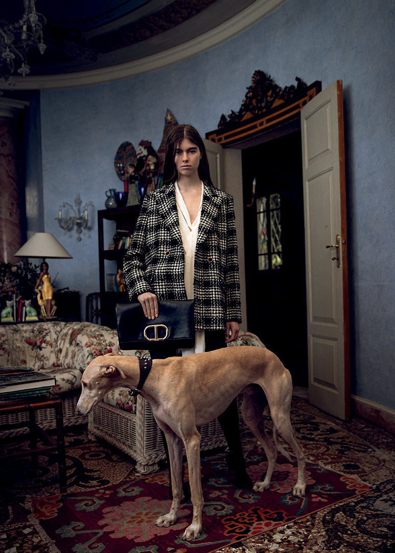 TWIN-SET Blazer QUADRI schwarz champagner Bouclé Karomuster