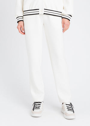 TWIN-SET Jogging-Hose BOW champagner Sweatstoff gerader Schnitt