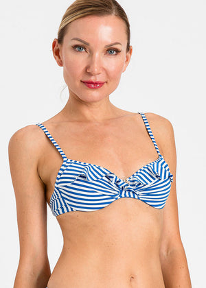 TWINSET Bikinioberteil MEDITERRANEAN blau-weiß gestreift mit Rüsche