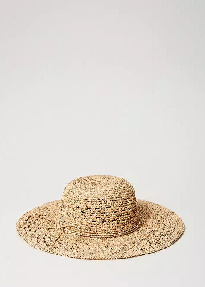 Twin-Set Hut PAGLIA beige Raphiabast breitkrempig