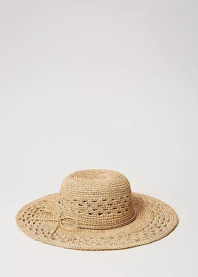 Twin-Set Hut PAGLIA beige Raphiabast breitkrempig