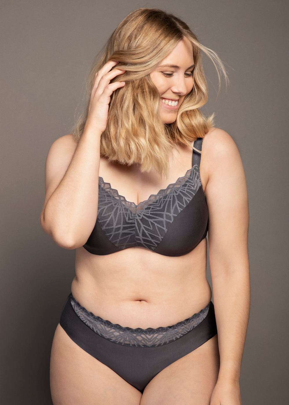 Ulla Bralette MARA anthrazit mit Bügel aus Natur- und Mikrofaser