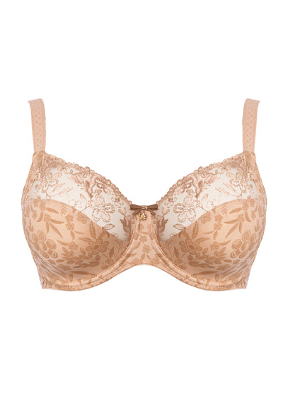 Ulla Bügel-BH JASMIN hautfarben dunklerer Ton gedruckte Blumenmuster zarte Spitze