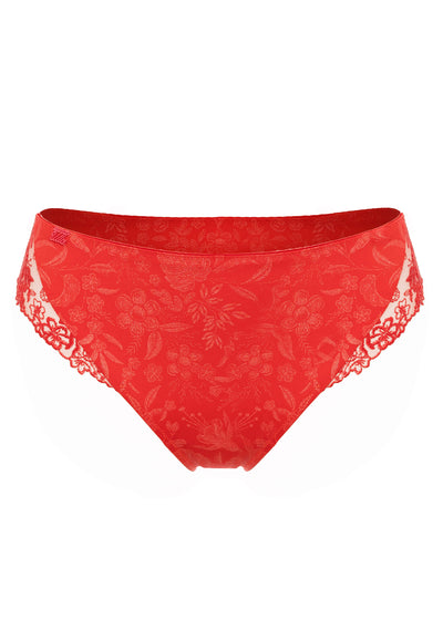 Ulla Slip JASMIN mohnrot Blumenmuster Spitze