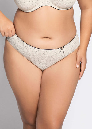 Ulla Stringpanty MARILYN hellrosa mit Pünktchen und Blumenstickerei