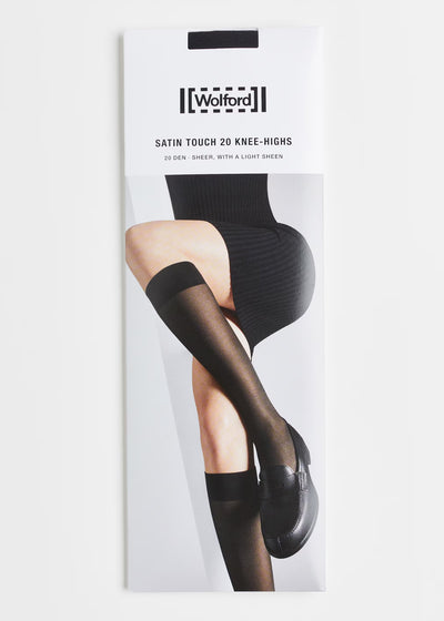 Wolford Knie Strümpfe SATIN TOUCH in black schwarz 20 DEN