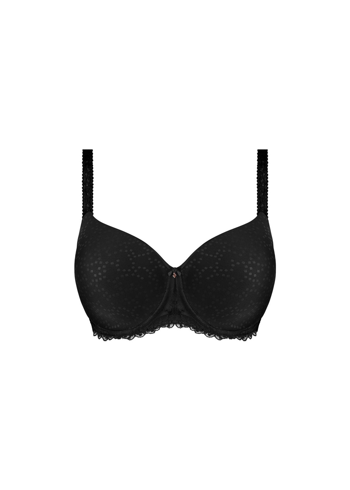 Fantasie Spacer BH ANA REBECCA in schwarz mit glatten Cups und Rautenspitze