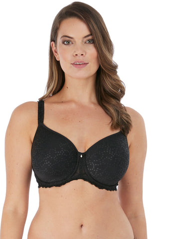 Fantasie Spacer BH ANA REBECCA in schwarz mit glatten Cups und Rautenspitze