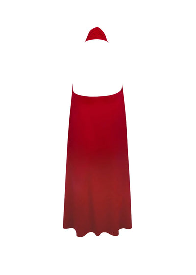 Antigel Pareo Strandkleid LA CHIQUISSIMA rot Neckholder vorne zum Binden