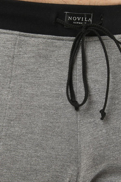 Novila Hausanzug MIKE aus feinem Sweatshirtstoff in grau melange mit Zippjacke