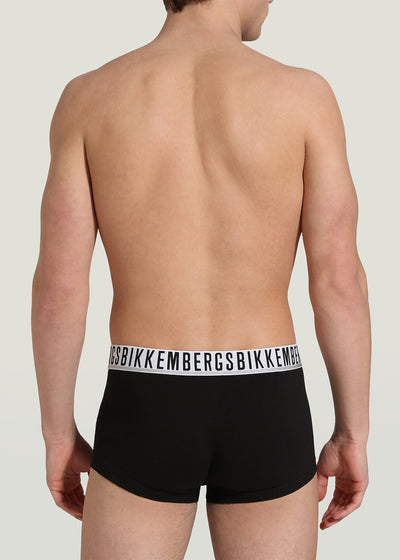 Bikkembergs Boxershort ESSENTIAL aus schwarzer Baumwolle mit weißem Logobund