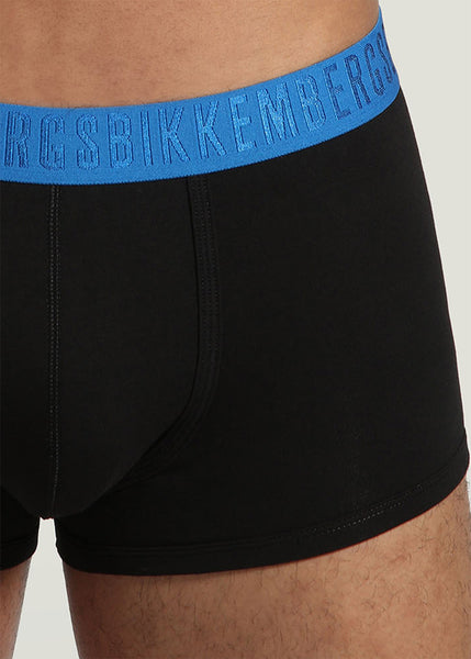 Bikkembergs Boxershorts BICOLOR schwarz Stretch-Baumwolle blauer Logobund