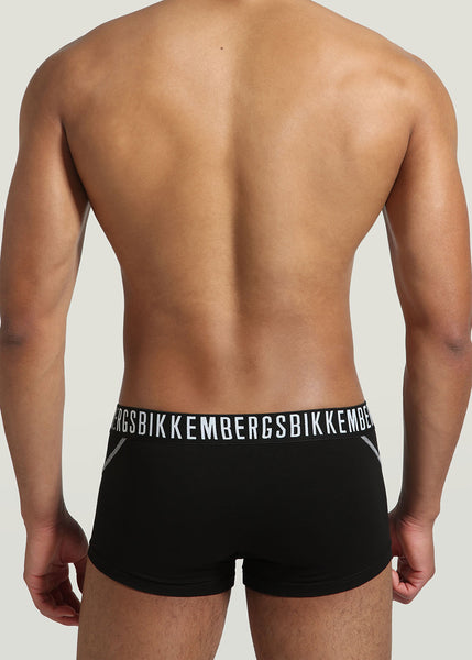 Bikkembergs Boxershorts PUPINO schwarz Stretch-Baumwolle weiße Kontrastnähte