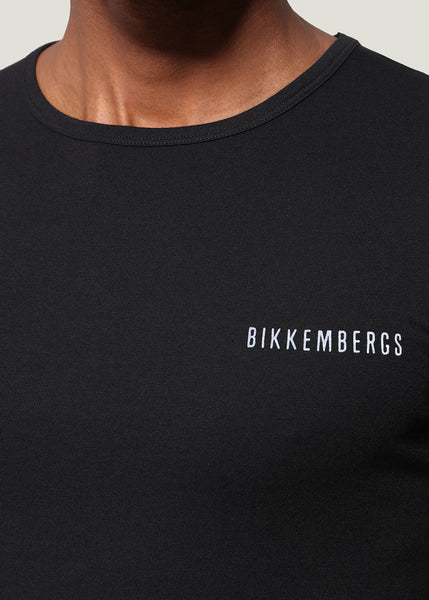 Bikkembergs Unterhemd schwarz, kurzarm aus leichtem Baumwoll-Jersey