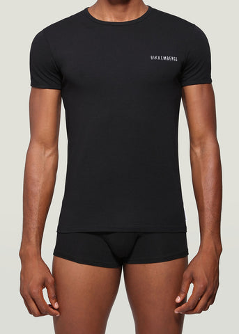 Bikkembergs Unterhemd schwarz, kurzarm aus leichtem Baumwoll-Jersey