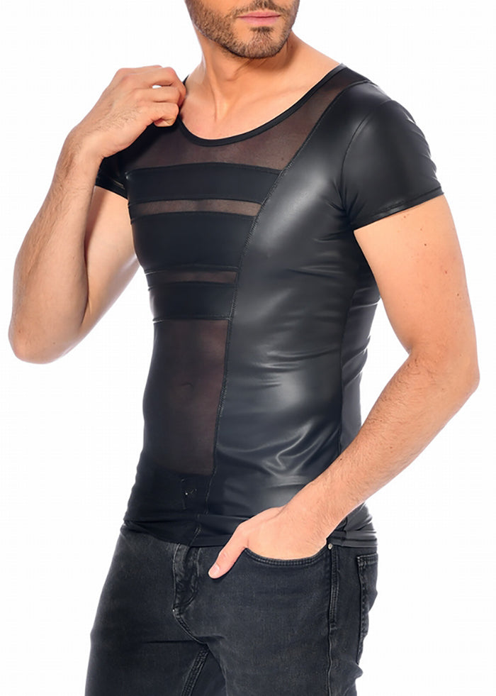 Catanzaro T-Shirt BENJEN Netz-Wetlook schwarz