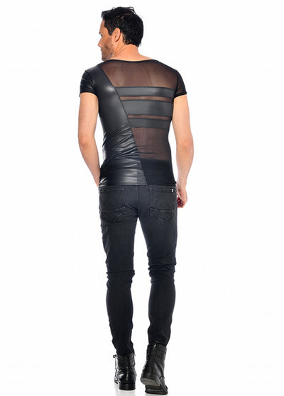 Catanzaro T-Shirt BENJEN Netz-Wetlook schwarz