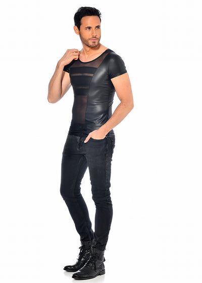 Catanzaro T-Shirt BENJEN Netz-Wetlook schwarz