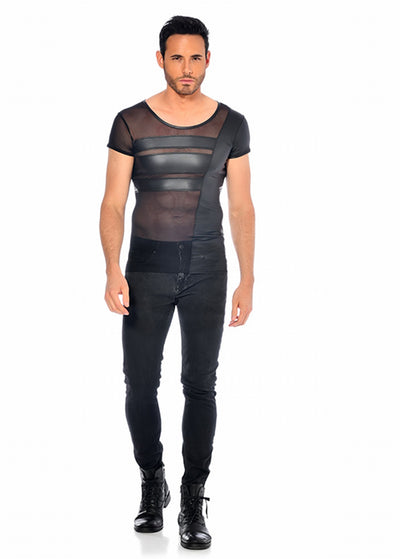 Catanzaro T-Shirt BENJEN Netz-Wetlook schwarz