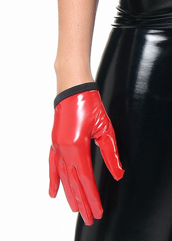 Catanzaro kurze Handschuhe MOLLY rot als Accessoires in Vinyl