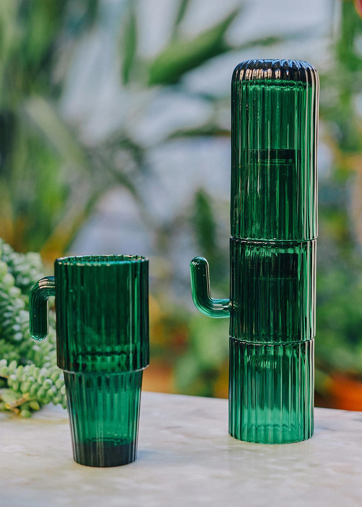 DOIY stapelbares Longdrink Gläser-Set SAGUARO grün Kaktus Form –