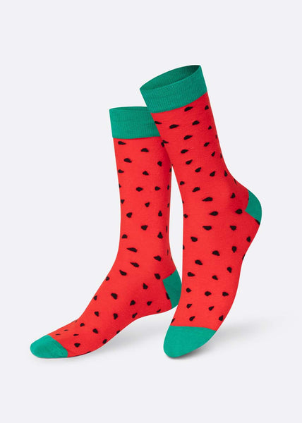 Eat My Socks Unisex Socken FRESH WATERMELON rot schwarze Punkte Wassermelone