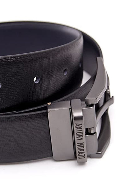 Antony Morato Eleganter Ledergürtel in schwarz mit mattsilberner Schließe