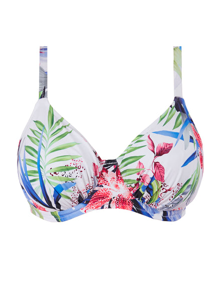 Fantasie Bikinioberteil SANTA CATALINA weiß tropisches Muster Bügel fester Halt