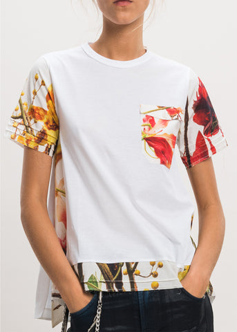 HIGH T-Shirt PLEASURE weiß bunter Blumenprint limited edition
