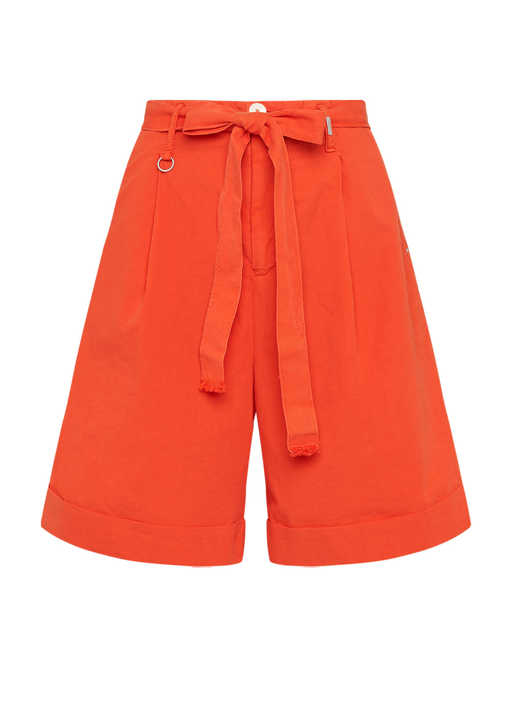 High Bermuda Shorts ALTOGETHER orange weit geschnitten hoher Bund Bindegürtel