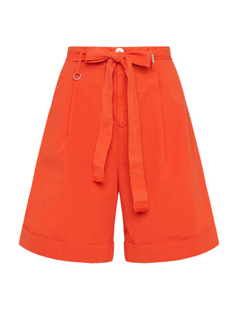 High Bermuda Shorts ALTOGETHER orange weit geschnitten hoher Bund Bindegürtel