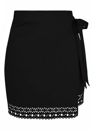 Lise Charmel Pareo Wickelrock AJOURAGE COUTURE schwarz Lasercut-Muster
