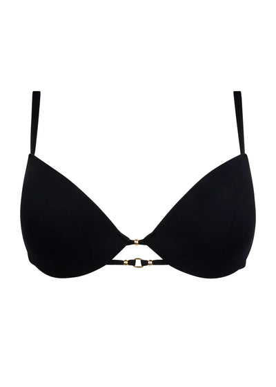 Lise Charmel Push-Up Bikinioberteil BEAUTE PURE schwarz Kordel mit goldenen Details