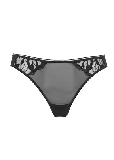 Maison Lejaby Brazilian-String SIN schwarz mit zierlicher Spitzenstickerei