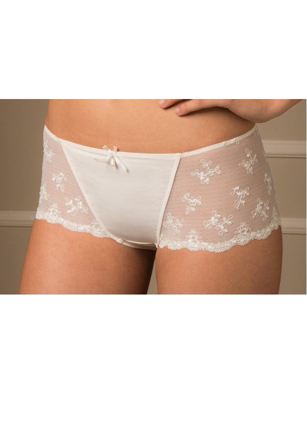 Marie Lingerie Panty CEREMONY champagner feine Blumenspitze mit Microfaser