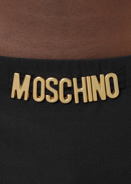 Moschino Badehose GOLD LETTERING schwarz mit Logo in goldenen Metall-Buchstaben